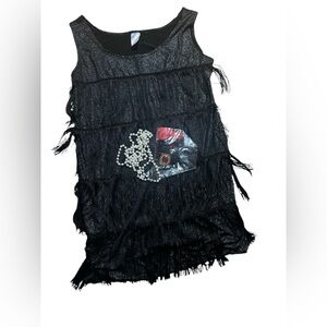 Leadtex Women's 1920s Fringed Flapper Dress Costume Great Gatsby Halloween NWOT